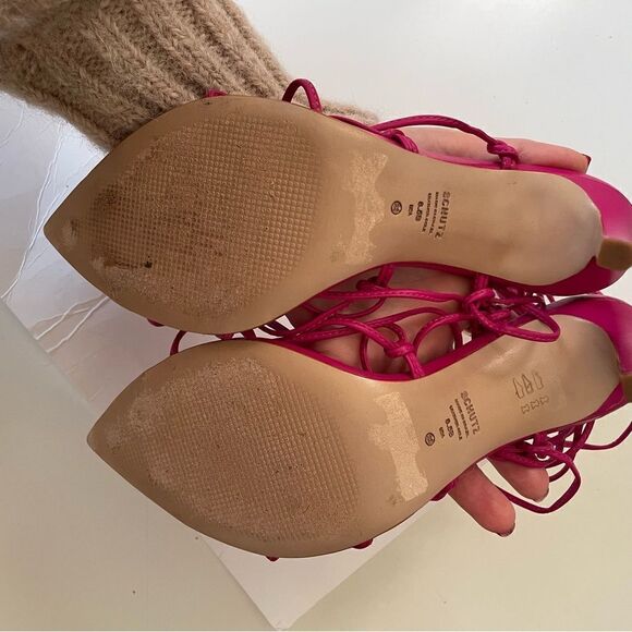 SCHUTZ Hana Leather Sandal Pink - Picture 4 of 9